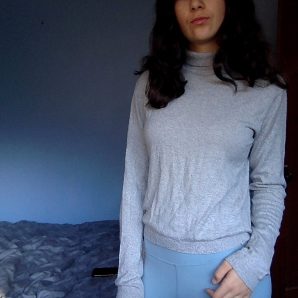 Grey turtle neck